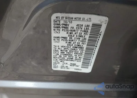 2011 Nissan Rogue Sv from USA, damaged, VIN JN8AS5MV5BW271433